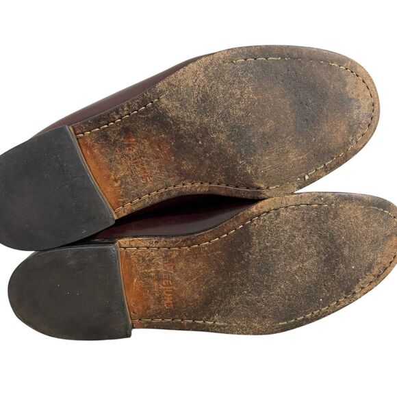 GH Bass & Co Shoes Mens 11.5 M Weejuns Penny Loafers Brown Slip On Burgundy - Picture 5 of 9